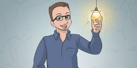 Ein Mann mit einer Lampe
